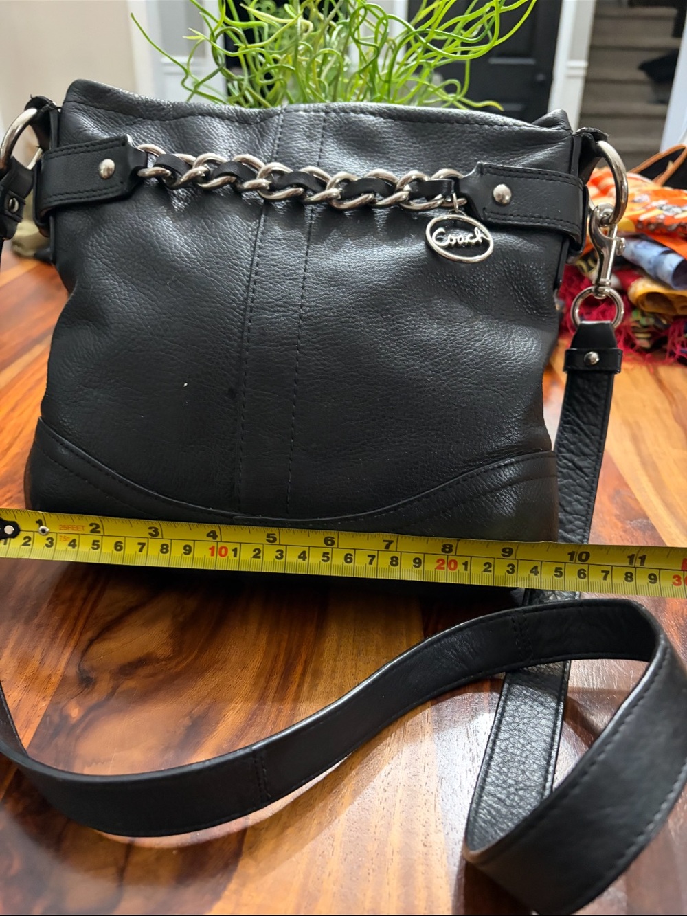 Vintage Coach Black Leather Crossbody Bag